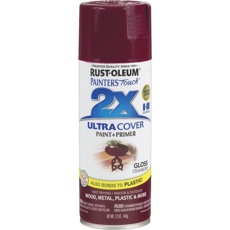 Rust-Oleum Painter's Touch Gloss Primer Spray Paint 12oz Cranberry 1 Each 249863