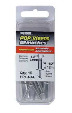  Surebonder Aluminum Rivet  1/8 Inch  15 pack  FPC48A