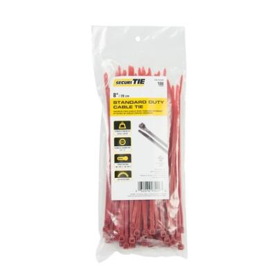 Ecm Industries Cable Ties Standard Duty 8 Inch Red 100 Pack CT8-50100R