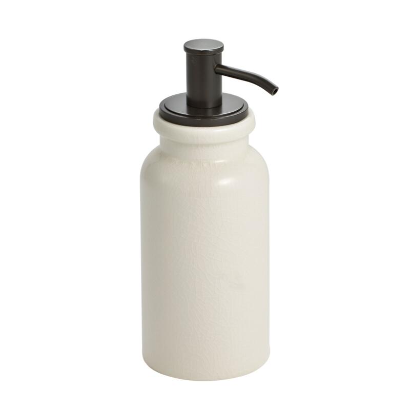 iDesign Westport Ceramic Soap Dispenser Pump Cream Bronze 1 Each 25131