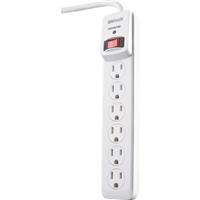 Woods Industries Surge Protector Strip 6 outlet 3 Foot  White 1 Each 41497