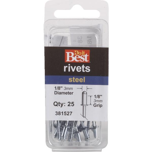  Channellock  Rivet 25 Pack  1/8x1/8 Inch  Steel  1 Each 381527