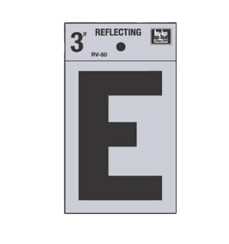  Hy-Ko Reflective Letter E 3 Inch  1 Each RV-50/E