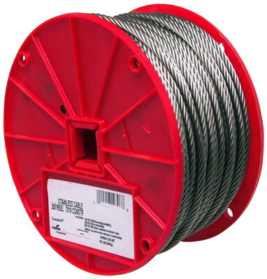  Campbell  Stainless Steel Cable  3/16 Inch x250 Foot  1 Foot 7000626: $3.92