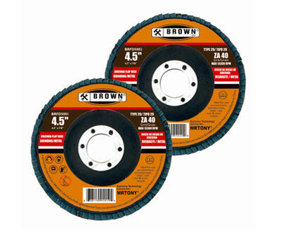  Brown USA Flap Disc 40 Grit 4.5x7/8 Inch 1 Each BRFD5001