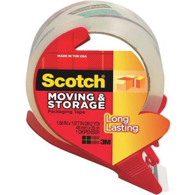 3M Scotch  Box Sealing Tape  1.88x 3.82 Yard Clear 1 Each 3650S-RD