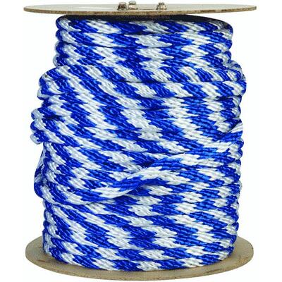 DIB Derby Polypropylene Rope 5/8 Inx150 Foot Blue White 1 Foot 70669