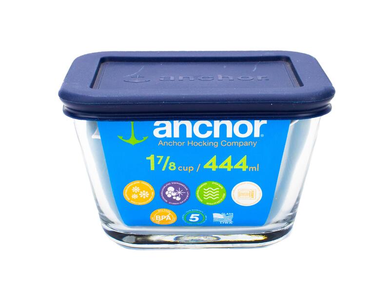 Anchor Glass Rec Food Storage Container With Lid 15oz Blue 1 Each 85911L11