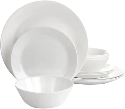 OPAL DINNERWARE SET WHT 12PC