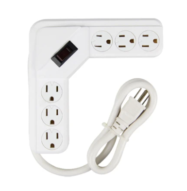 POWER STRIP 6-OUTLET WHT