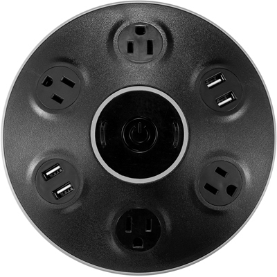 SURGE PROTECTOR 4OUT USB BLK
