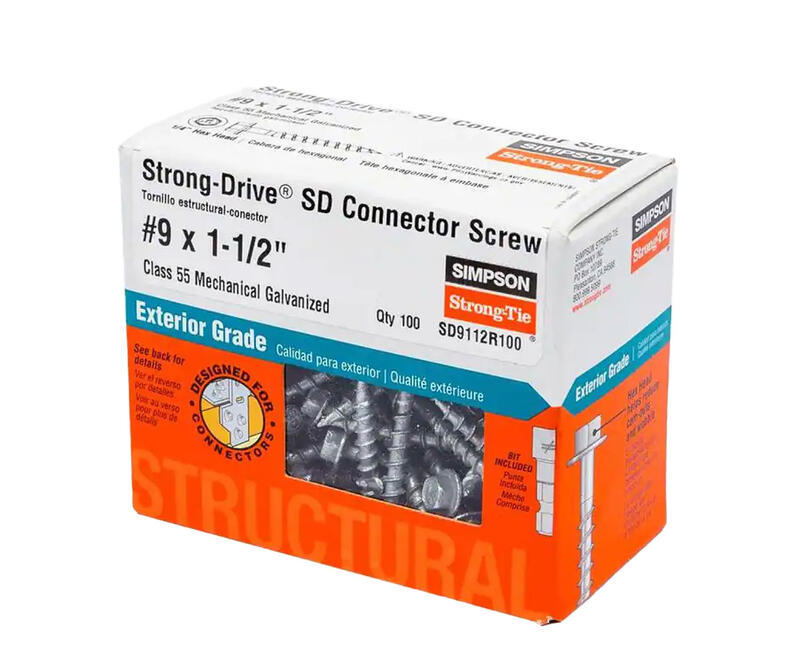  Simpson Strong Structural Connector Screw 9x1-1/2 Inch  1 Box  SD9112R100