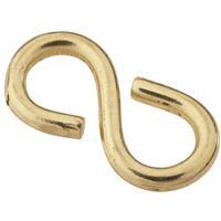  National Light Closed S Hook 7/8 Inch  Brass 1 Each N121491