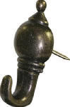  Hillman  Colonial Push Pin Hanger 3/4 Inch  Antique Brass  3 Pack 122212