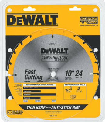  DeWalt Table Saw Blade 24 Tooth 10 Inch 1 Each DW3112