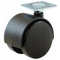  Do It Best  Twin Wheel Plate Caster  2 Inch Black  2 Pack 205834