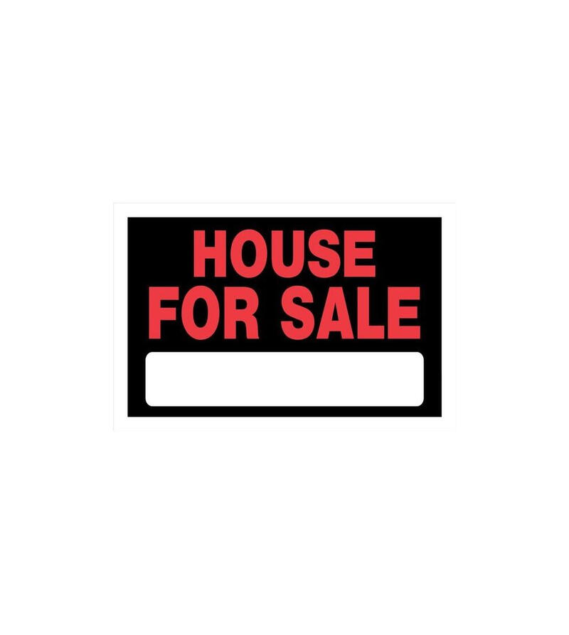  Hillman  House For Sign Sale 8x12 Inch  Black And Red 1 Each 839936