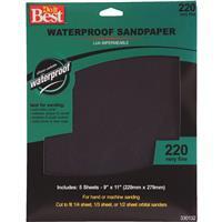  Do It Best Waterproof Very Fine Sandpaper 220 Grit  9x11 Inch  5 Pack 330132