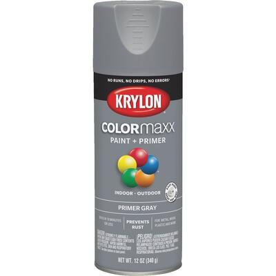 Krylon Colormaxx Primer Spray Paint  12oz Gray 1 Each 51318 K05582007: $19.34