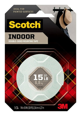  Scotch  Mounting Tape  1x50 Inch  114S-ESF 1 Each  1x50 Inch