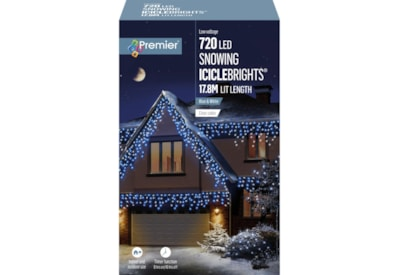  Premier Snowing Icicles 720 LED 8.8 Metres Blue White 1 Box LV162185BW