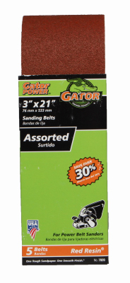  Gator  Sanding Belt  3x21 Inch 5 Pack 7020