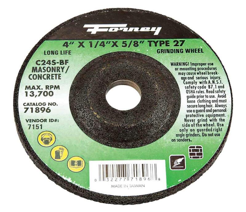 Forney Masonry Cut Off Wheel 4x1/4x5/8 Inch 1 Each 71896 M&C Home Depot