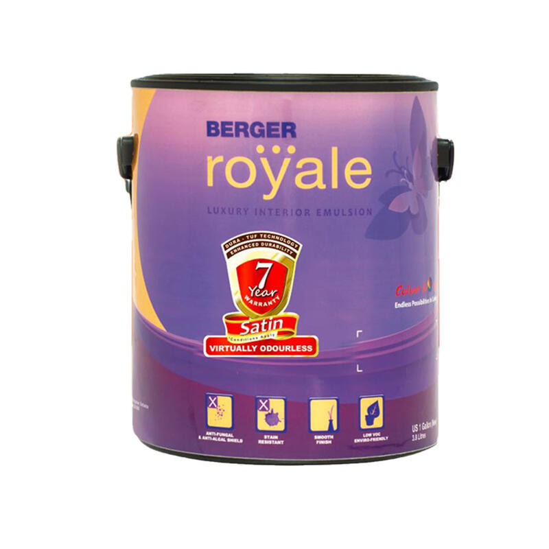 Berger Royale Interior Satin Emulsion Brite Base 1 Gallon P114843
