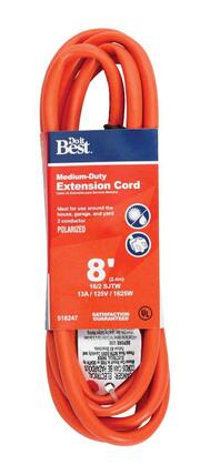 Do It Best Extension Cord  8 Foot  Orange 1 Each 550720: $21.94