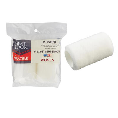  Best Look Woven Fabric Roller Cover  4x3/8 Inch  2 Pack DR434-4
