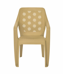 PLASTIC CHAIR W/ARM BEIGE