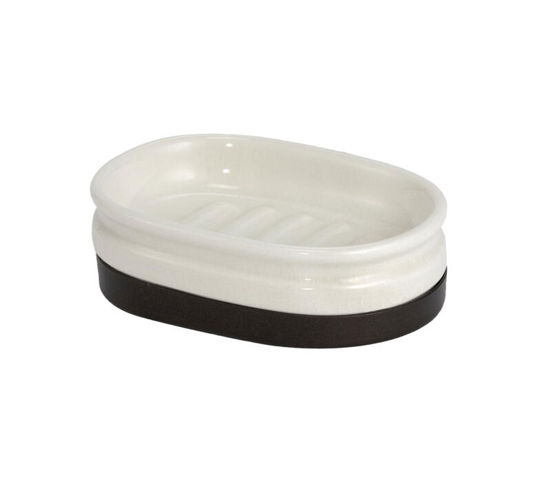 iDesign Westport Ceramic Soap Dish Cream Bronze 1 Each 25231