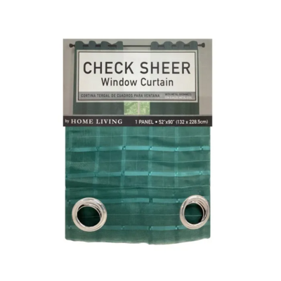 PLAID VOILE GROMMET CURTAIN