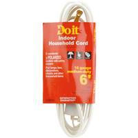 Do It Best Extension Cord 16/2 6 Foot White 1 Each IN-PT2162-06X-WH
