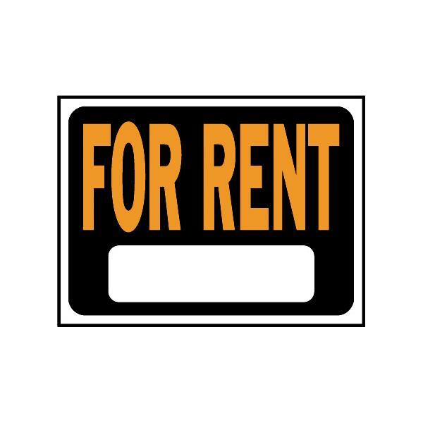  Hy-Ko For Rent Sign  9x12 Inch  Orange And Black 1 Each 3005