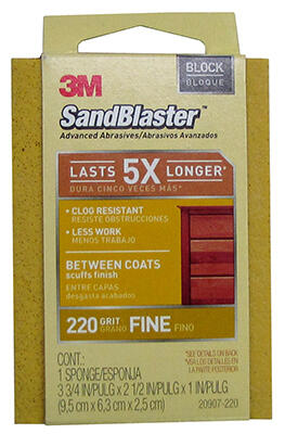  Sandblaster Sanding Sponge 220 Grit  3.75x2.5x1 Inch  1 Each 20907-220