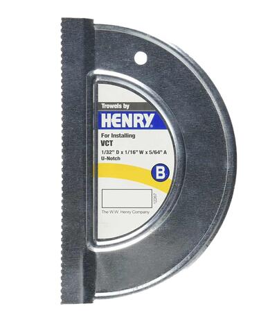  Henry  U Notch Flooring Trowel 1/32 x1/16x5/64 Inch  1 Each 12267