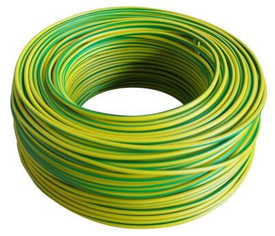 Electrical Cable Single Core 16mm Green And Yellow 1 Yard