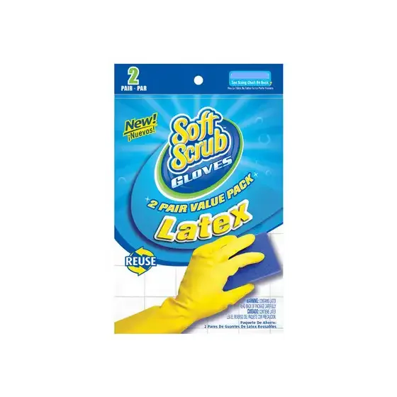  Soft Scrub  Reusable Premium Latex Gloves  2 Pack 12321-26
