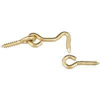  National  Hook And Eye Bolt  1-1/2 Inch  Solid Bras 2 Pack N118-083
