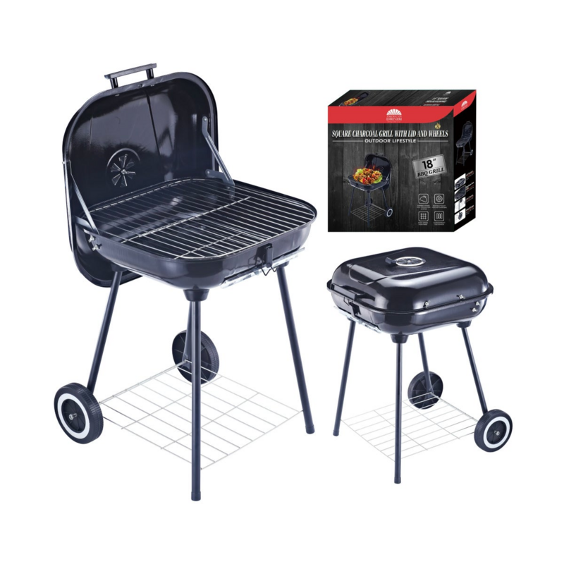 CHARCOAL GRILL W/LID AND WHEEL
