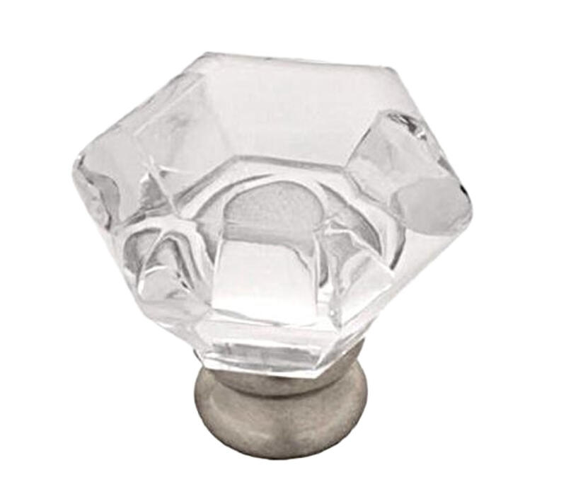 Liberty Faceted Acrylic Knob 1-1/4 In Satin Nickel 2 Pk  P15573L116U