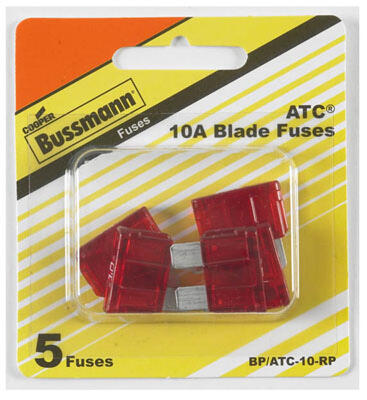  Cooper Bussmann Blade Fuse Auto 10A Red 5 Pack BP-ATC-10-RP