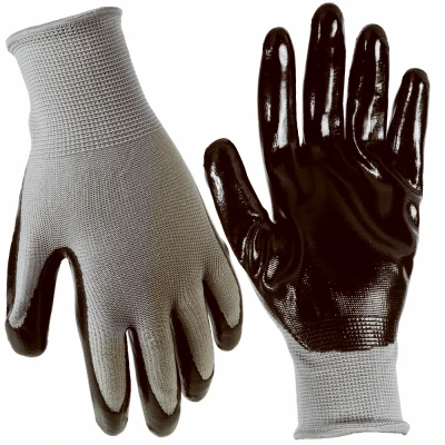 MENS GLOVE NITRILE BLK/GRAY LG