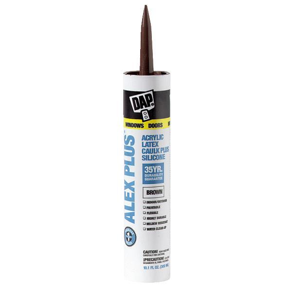  Dap Siliconized Acrylic Latex Caulk 10.1 Ounce Brown  1 Each 18120 18112 329888