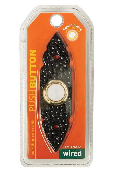 Iq America Doorbell Lighted Push Button Antique Black 1 Each DP-1204A