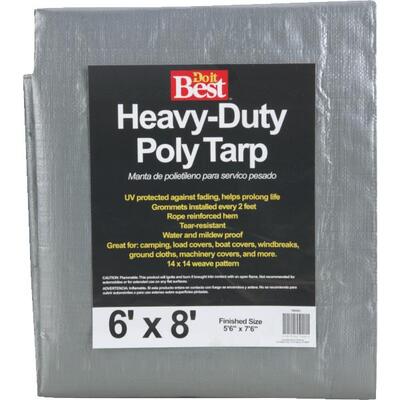  Do it Best Heavy Duty Poly Tarp 6x8 Foot  Silver  1 Each 768583