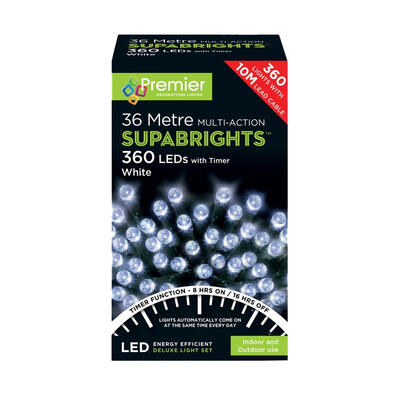  Premier  Multi Action Supabrights 360 LED 28.7 Metres White 1 Box  LV162171W: $77.55
