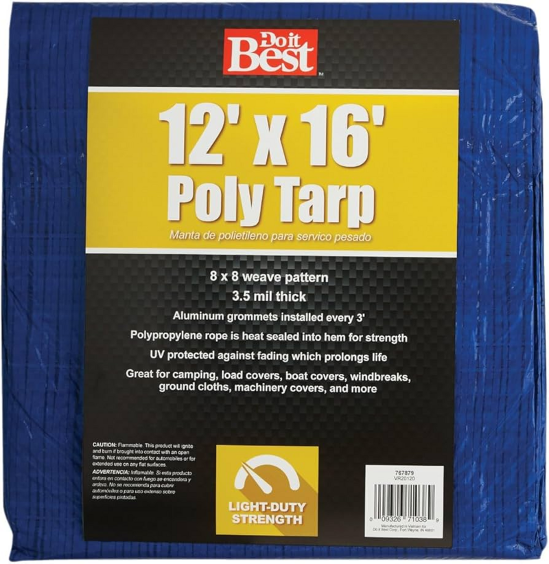  Do It Best  General Purpose All Tarp  12x16 Feet  Blue 1 Each 767879