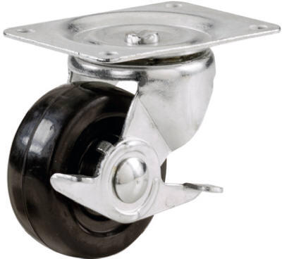  Rubber Wheel Swivel Plate Caster 4 Inch  1 Each 9630 F25415